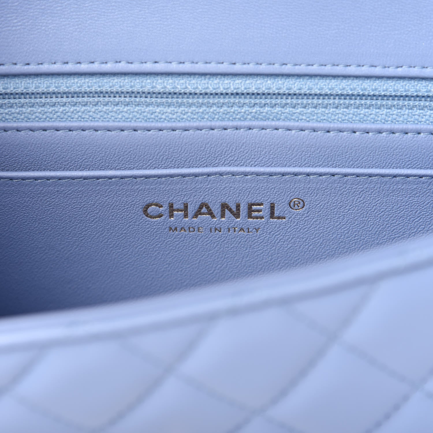 Chanel Lambskin Quilted Mini Rectangular Flap Light Blue 8 of 11