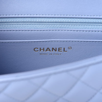 Chanel Lambskin Quilted Mini Rectangular Flap Light Blue 8 of 11
