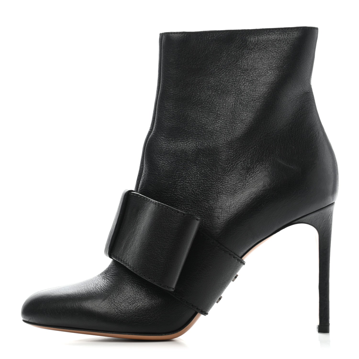 Valentino Garavani Calfskin Bow Ankle Boots 40.5 Black 1 of 13