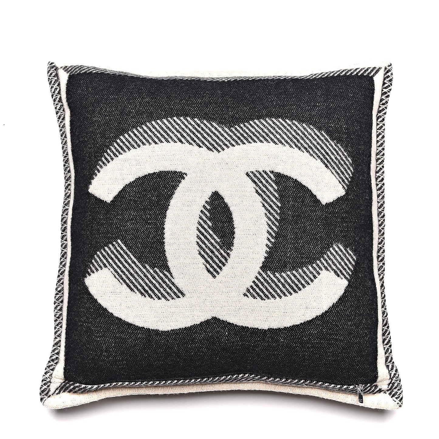 Merino Wool Cashmere CC Pillow Beige Black