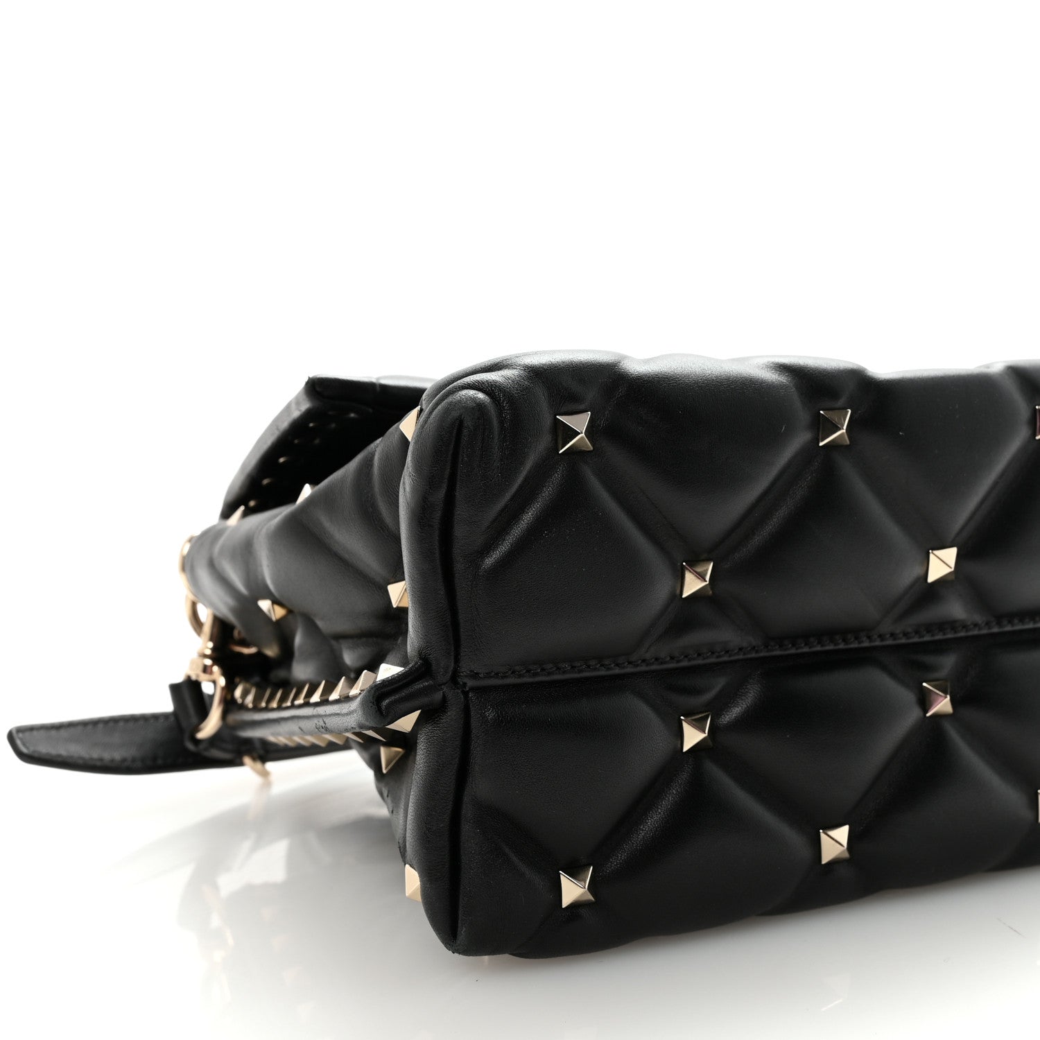 Valentino Garavani Lambskin VLTN Print Candystud Top Handle Bag