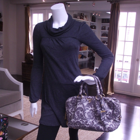 Prada Cervo Lux Print Lace Bauletto Tote 2 of 13