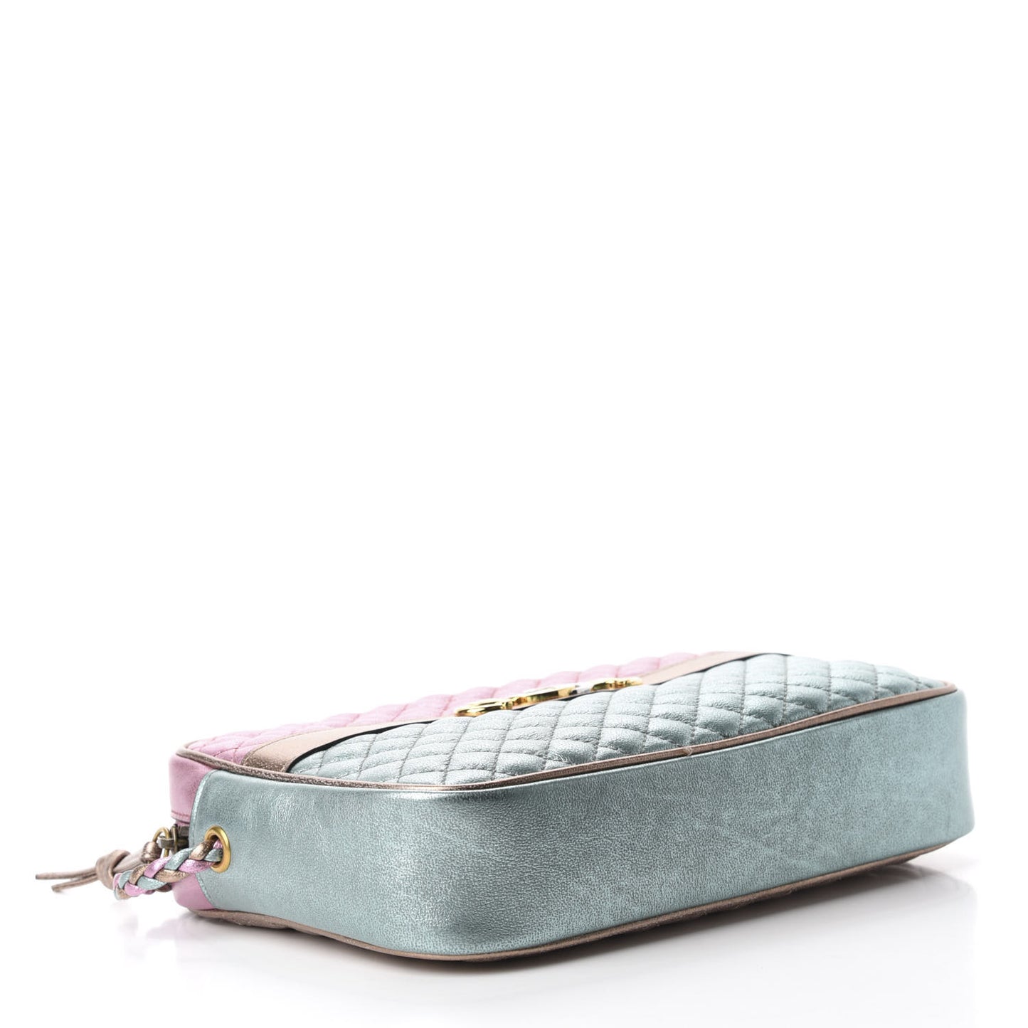 Laminated Nappa Trapuntata Small Zumi Shoulder Bag Rosa Lago Rame