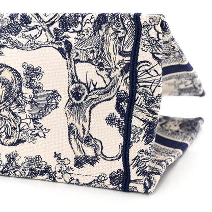 Christian Dior Canvas Embroidered Medium Toile De Jouy Reverse Book Tote Blue 10 of 12