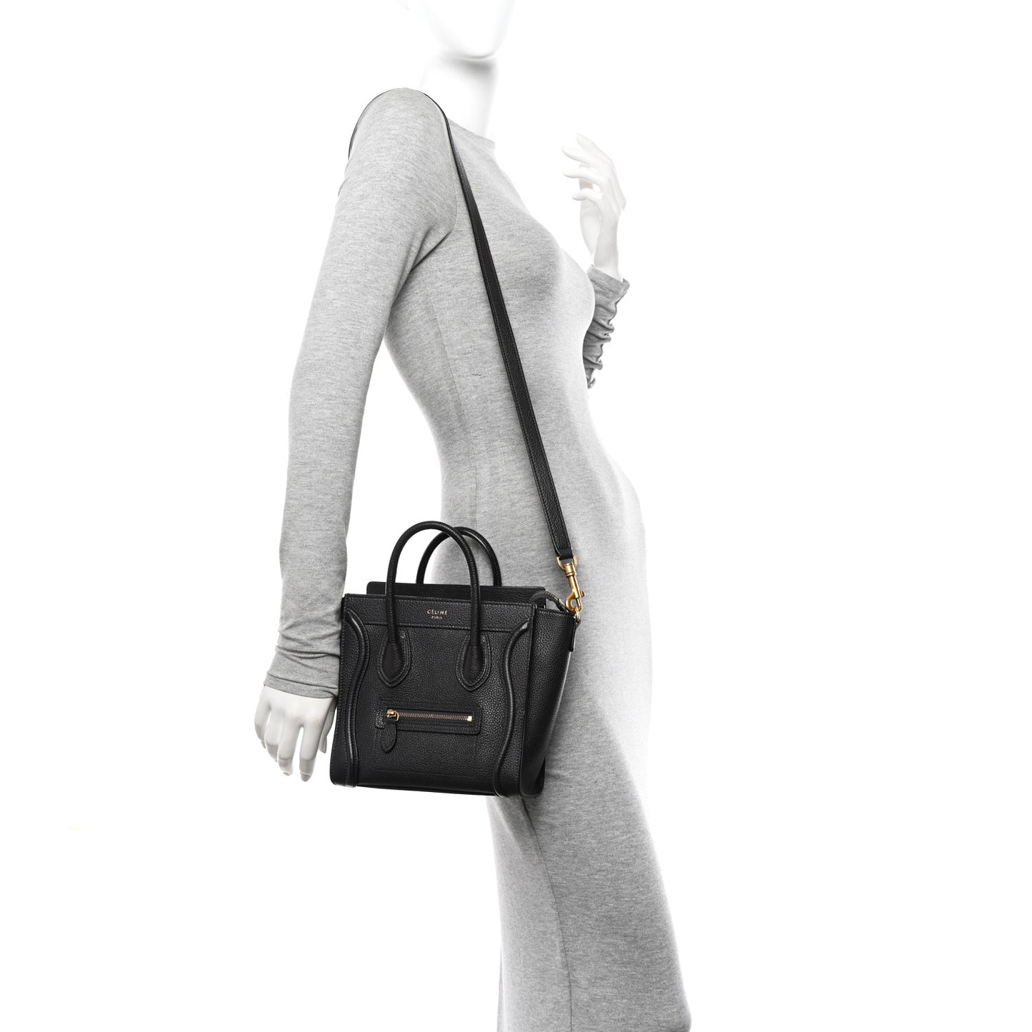 Drummed Calfskin Nano Luggage Liquorice