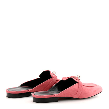 Hermes Suede Goatskin Oz Mules 38 Rose De Venise 5 of 10