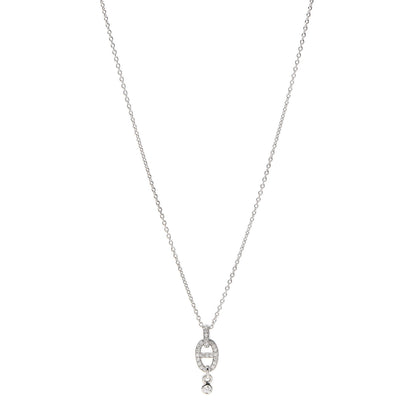 Hermes 18K White Gold Diamond PM Chaine d'Ancre Enchainee Necklace 1 of 6