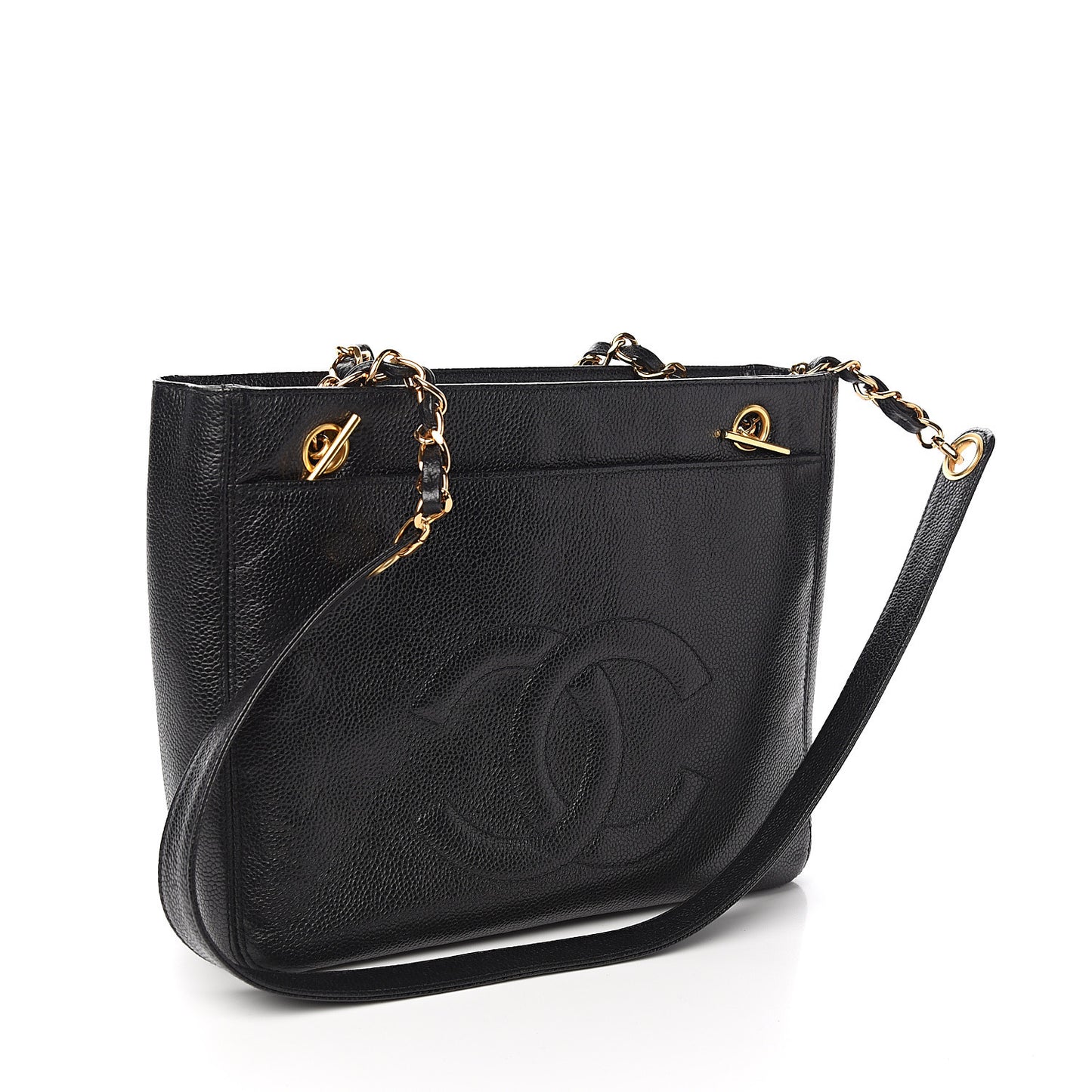 Caviar Flap Shoulder Bag Black