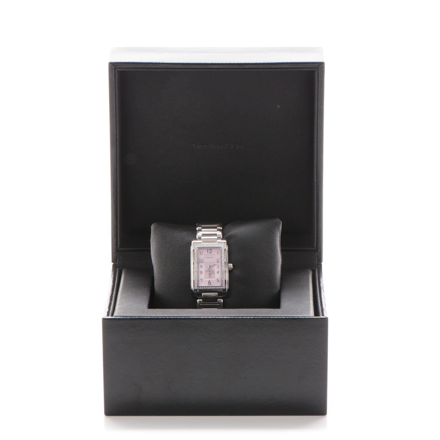 Tiffany Stainless Steel Diamond Bezel 22mm Grand Resonator Quartz Watch Pink 8 of 8