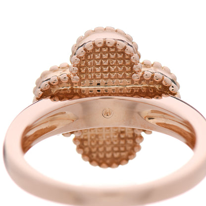 Van Cleef & Arpels 18K Rose Gold Diamond Vintage Alhambra Ring 53 6.25 5 of 6