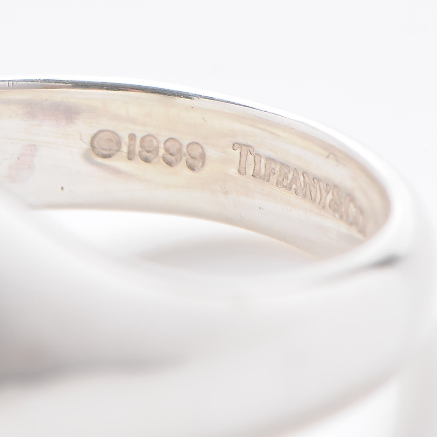 Tiffany Sterling Silver 18K Yellow Gold Mother of Pearl Signet Ring 5.5 4 of 12