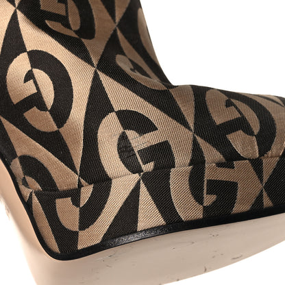 Gucci Fabric G Rhombus Print Platform Boots 37.5 Beige Cocoa 8 of 8