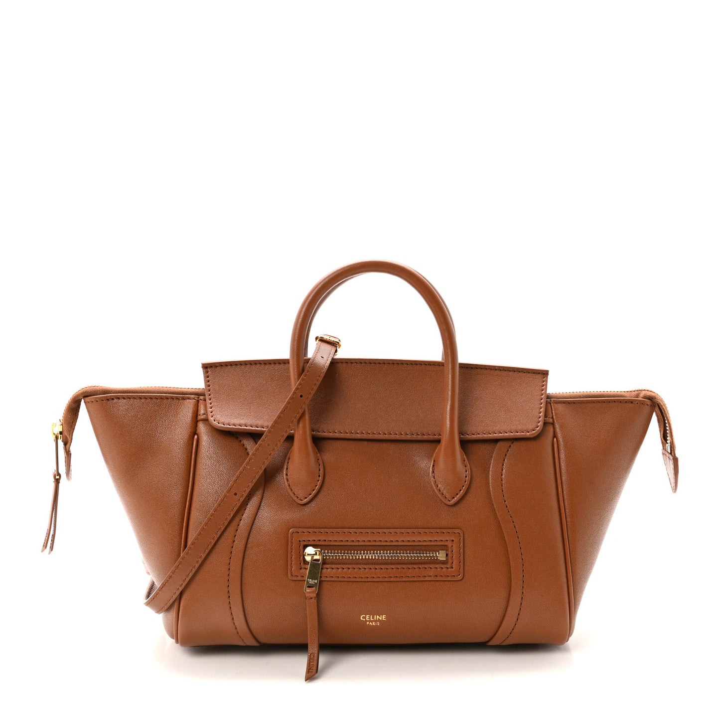 Supple Shiny Lambskin Little New Luggage Soft Tan