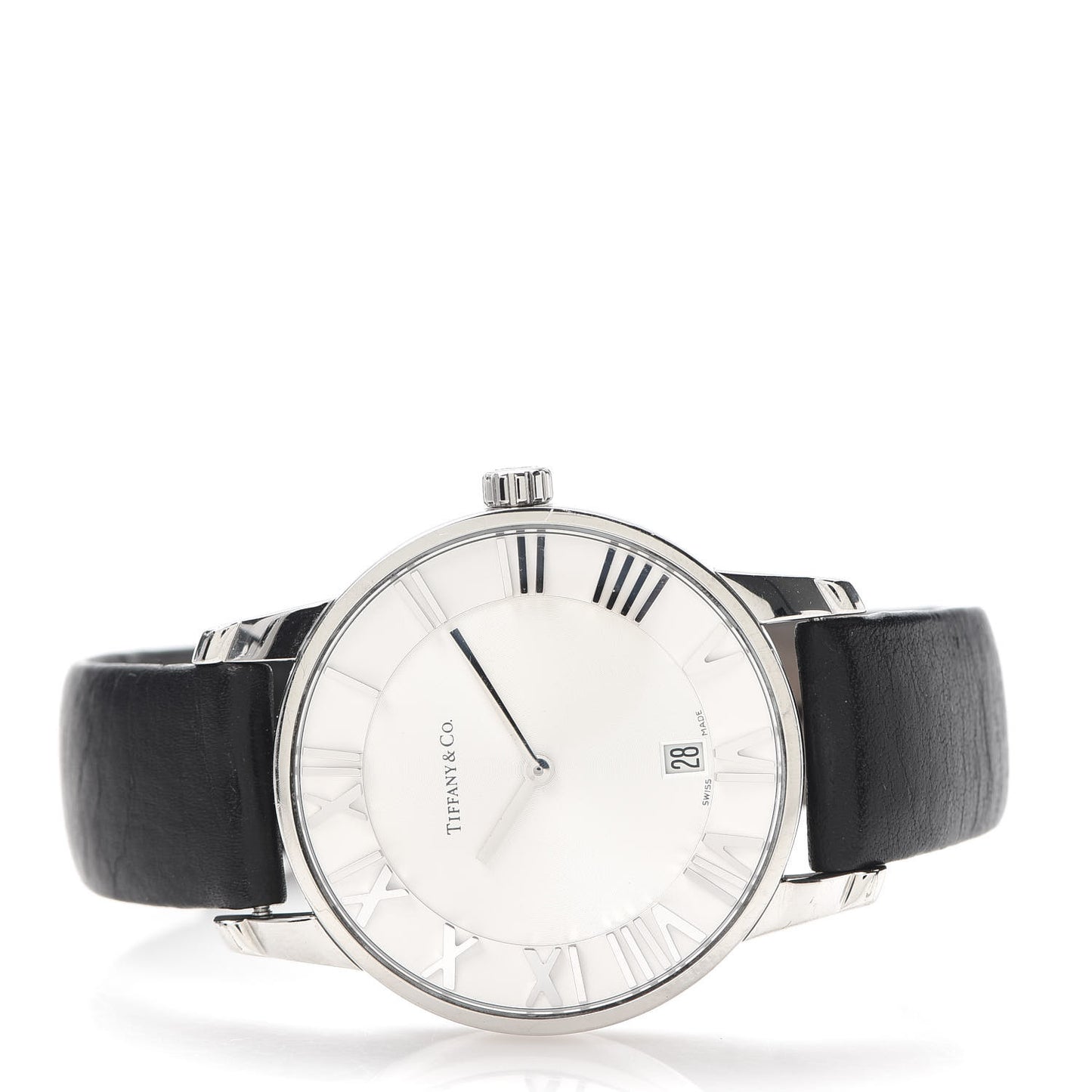 Stainless Steel Calfskin 37mm Atlas 2-Hand Quartz Watch