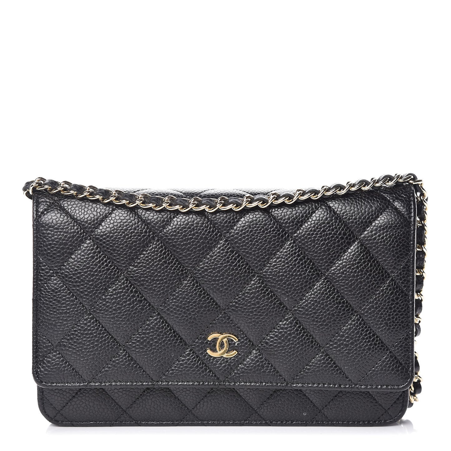 Caviar Quilted Wallet On Chain WOC Black