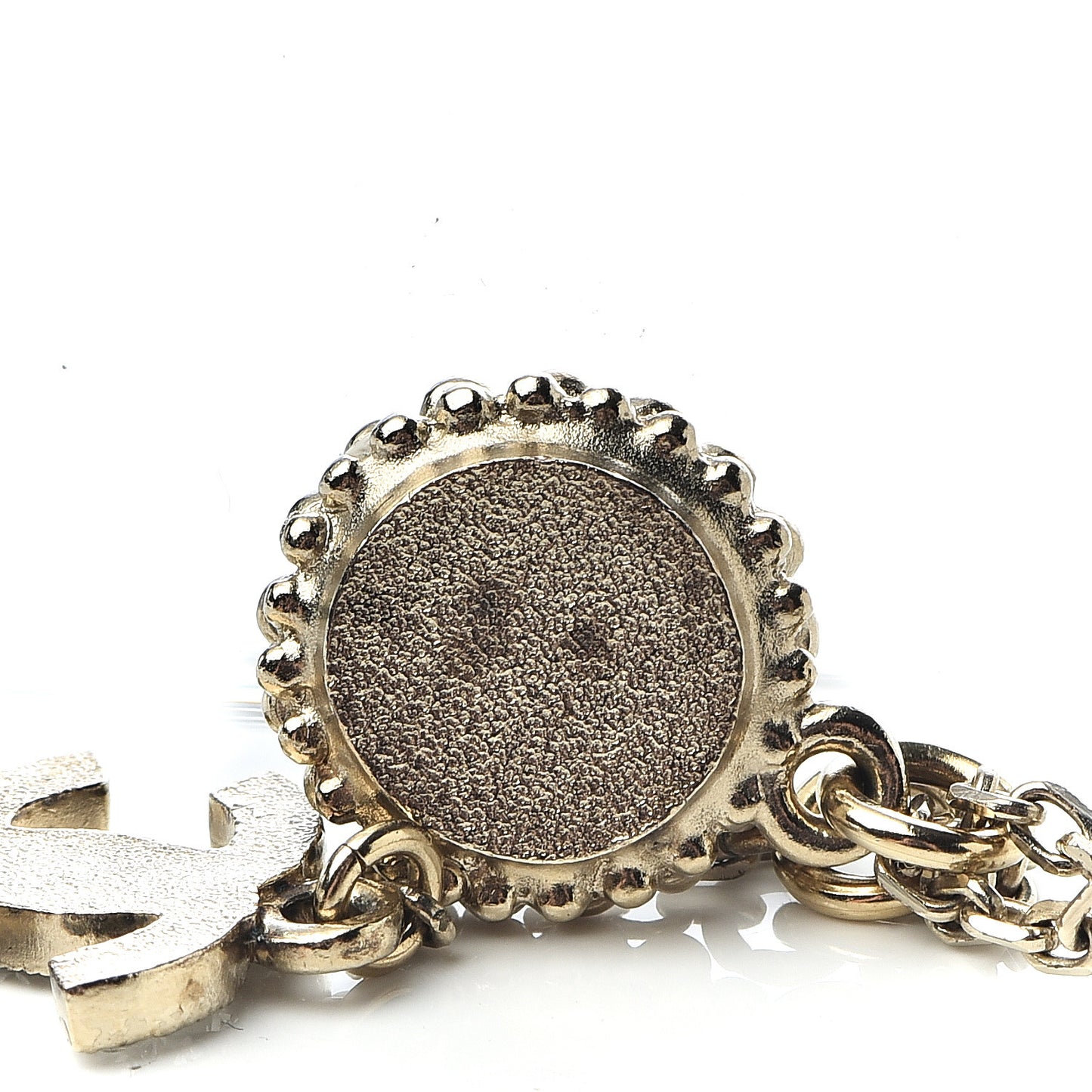 Crystal CC Pearl Drop Necklace Gold