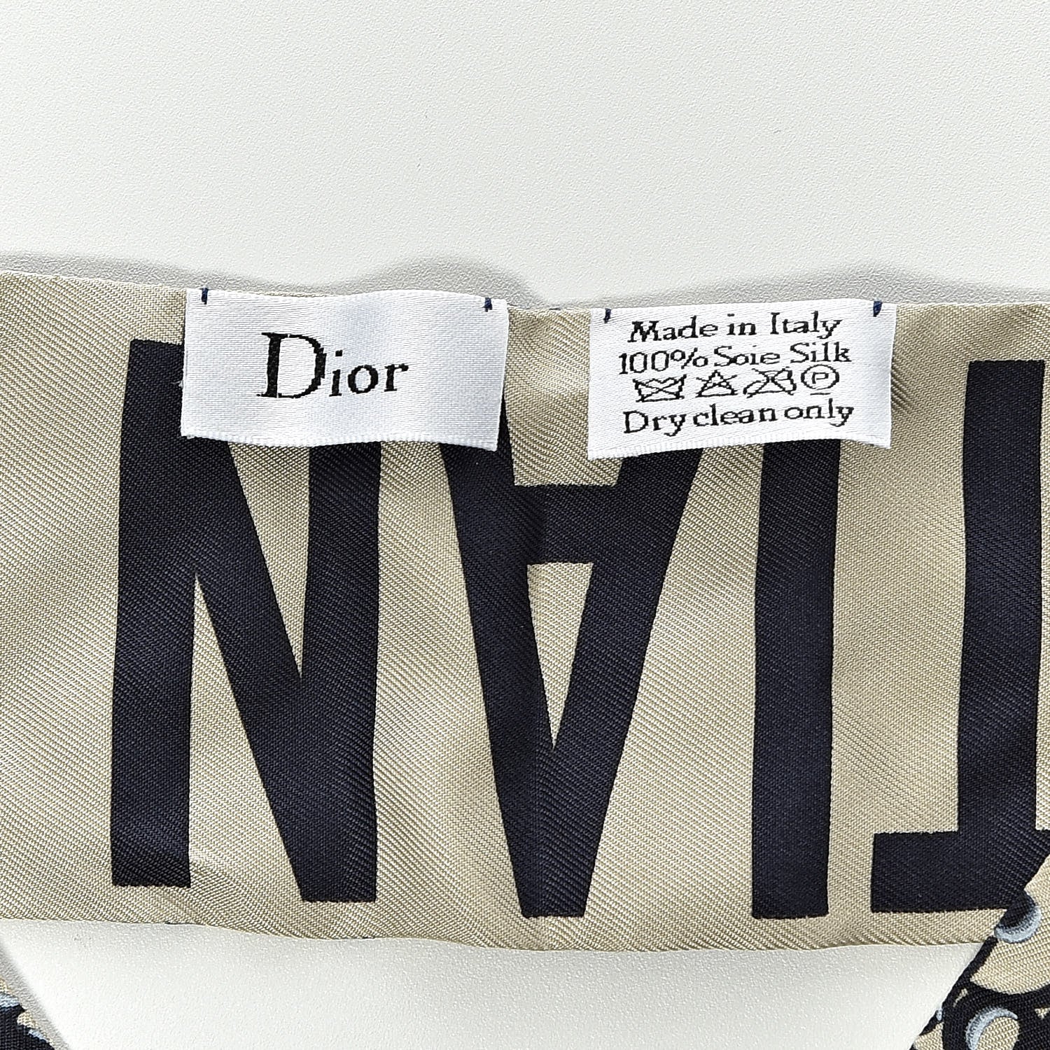 Christian Dior Silk Oblique Mitzah Scarf Blue 3 of 5
