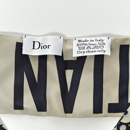 Christian Dior Silk Oblique Mitzah Scarf Blue 3 of 5
