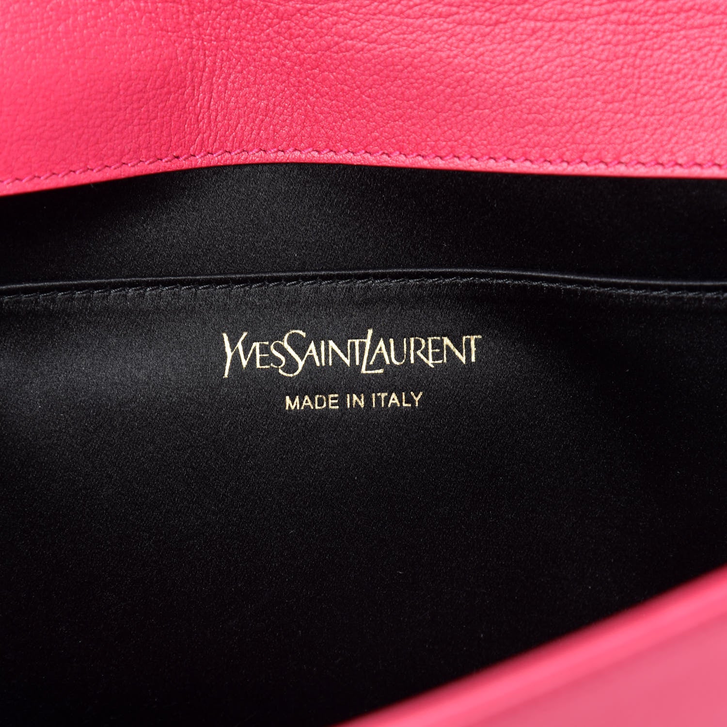 Saint Laurent Calfskin Monogram Large Belle De Jour Clutch Lipstick Fuchsia 6 of 6