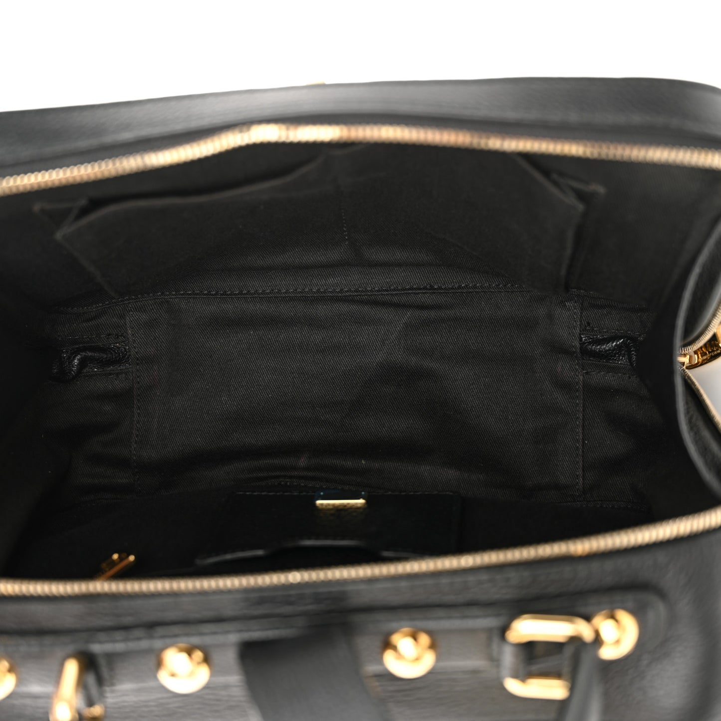 Drummed Calfskin Rosaria Shoulder Bag Black