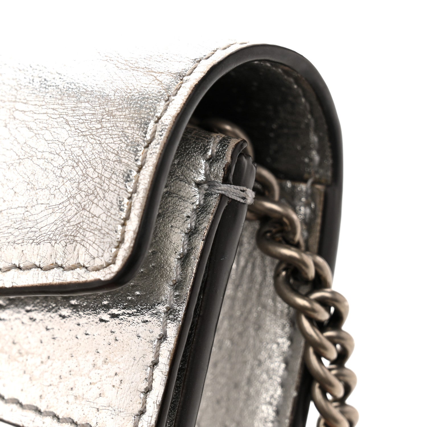 Gucci Metallic Calfskin Super Mini Dionysus Shoulder Bag Silver 10 of 11