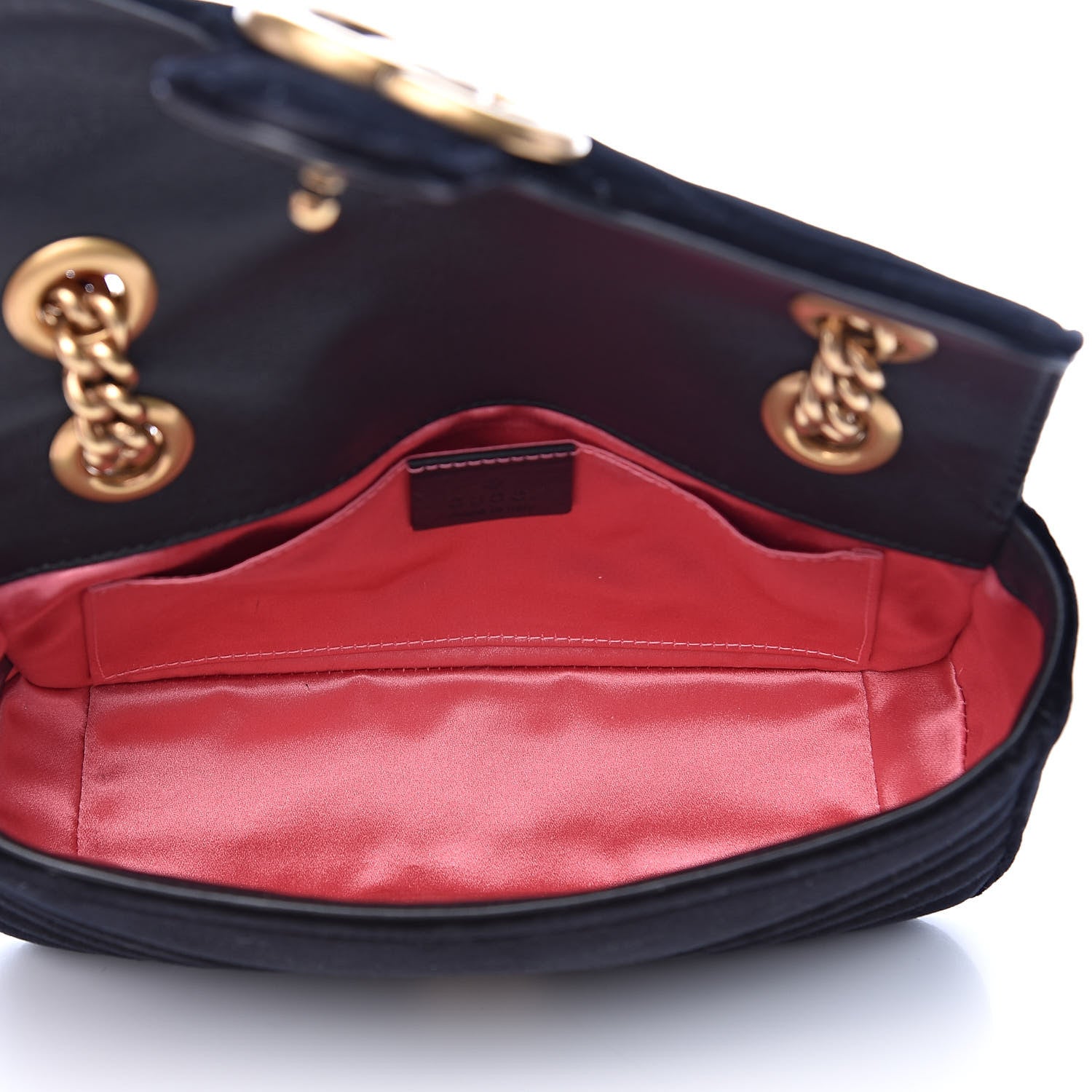 Gucci Velvet Matelasse Mini GG Marmont Shoulder Bag Black 5 of 15
