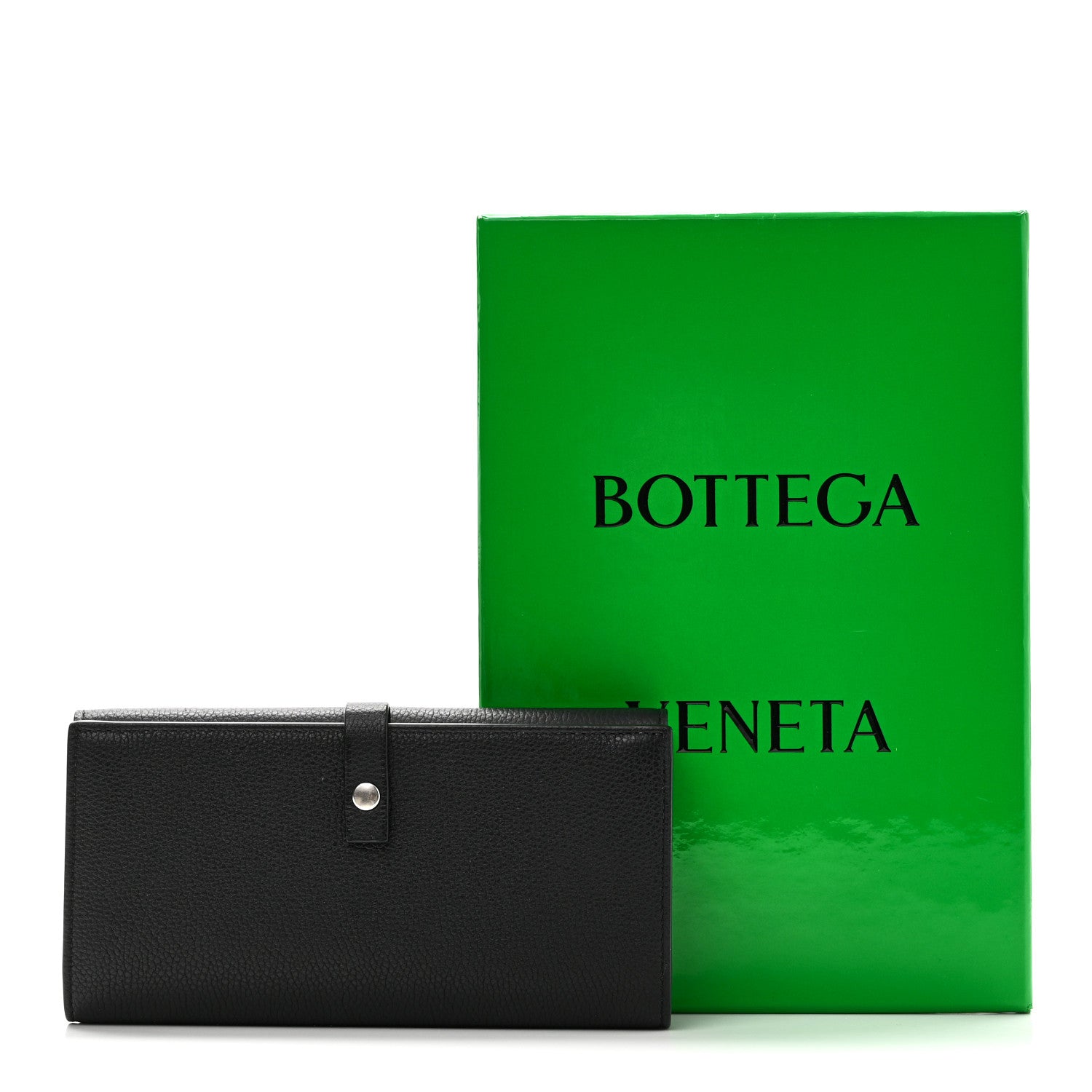 Bottega Veneta Grained Calfskin Flap Wallet Black 9 of 9