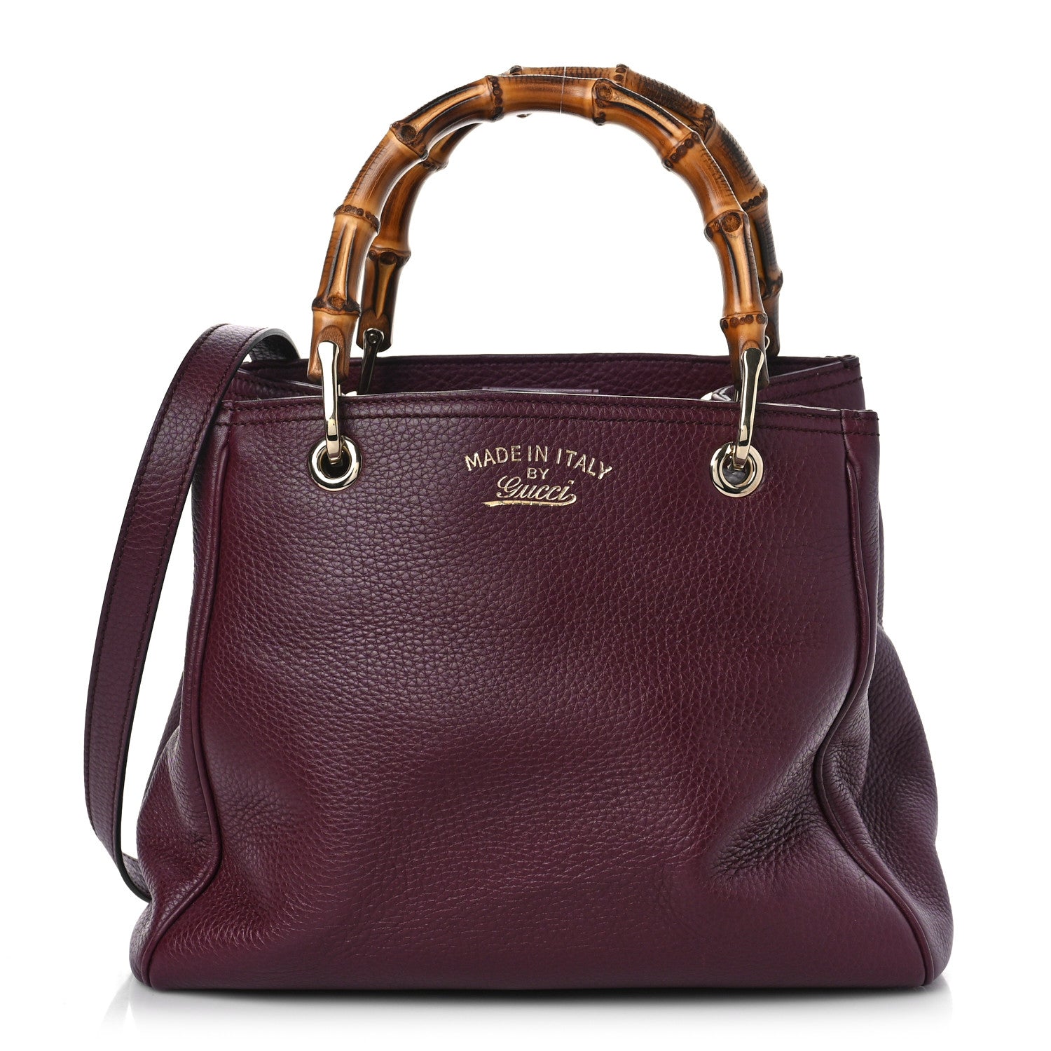 Gucci Calfskin Small Bamboo Shopper Tote Burgundy 1 of 8