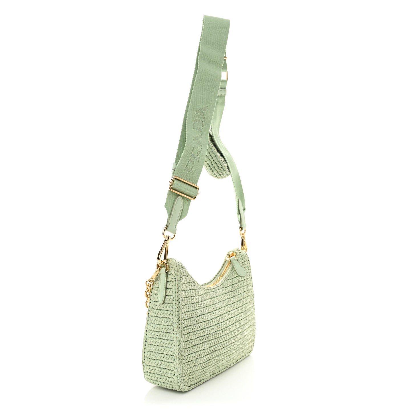 Yarn Raffia Effect Crochet Re-Edition 2005 Shoulder Bag Acqua