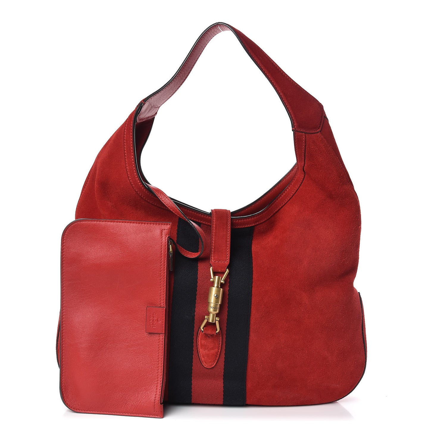 Soft Suede Web Large Jackie Hobo Red