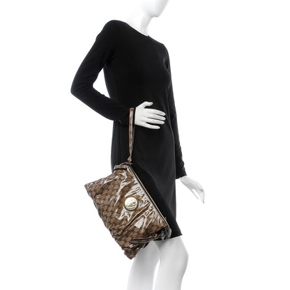Gucci Crystal Monogram Large Hysteria Clutch Brown 2 of 7