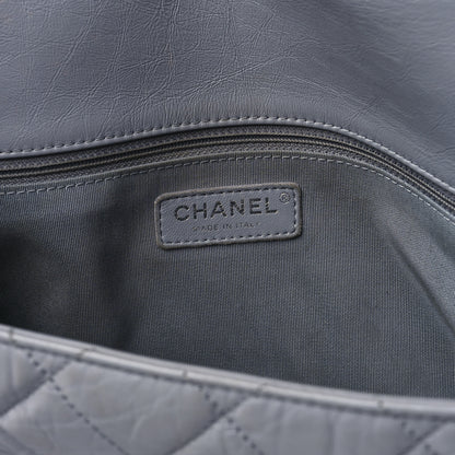Chanel Crumpled Calfskin Large Chain All Over Flap Grey 6 of 11