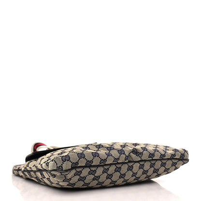 Gucci Monogram Web Medium Double Pocket Messenger Blue 4 of 9
