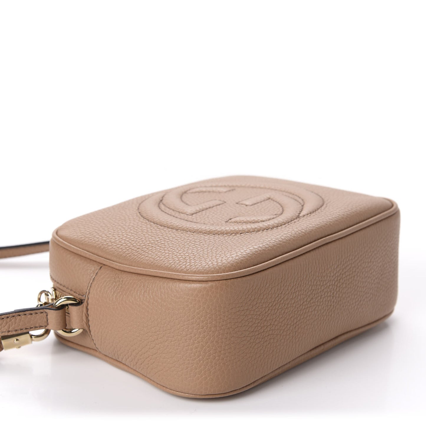 Pebbled Calfskin Small Soho Disco Bag Rose Beige