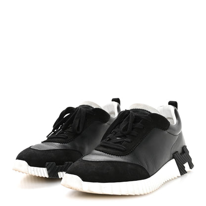 Hermes Goatskin Suede Goatskin Mens Bouncing Sneakers 43 Black 4 of 9