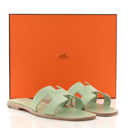 Hermes Epsom Oran Sandals 38 Vert Jade 9 of 9