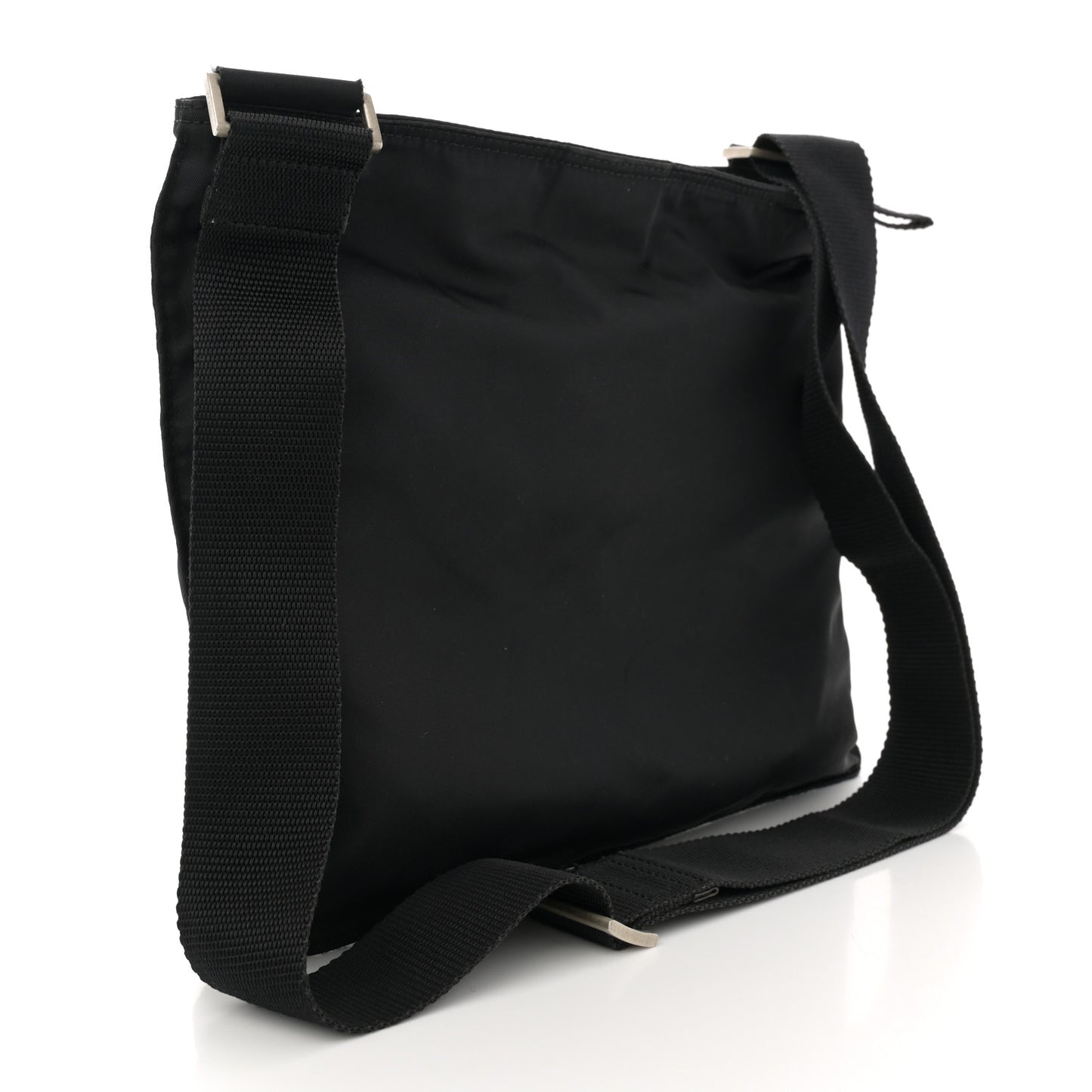 Nylon Vela Flat Messenger Bag Black
