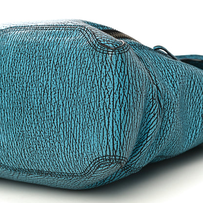 3.1 Phillip Lim Shark Embossed Textured Calfskin Large Pashli Satchel Turquoise Black 9 of 9