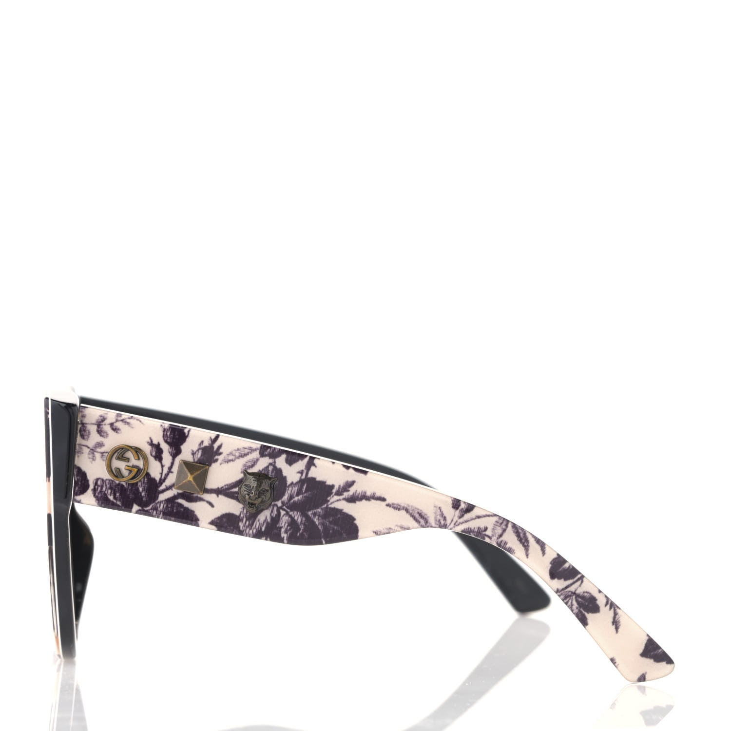 Gucci Acetate Herbarium Print Square Frame Sunglasses GG0059S White 5 of 12
