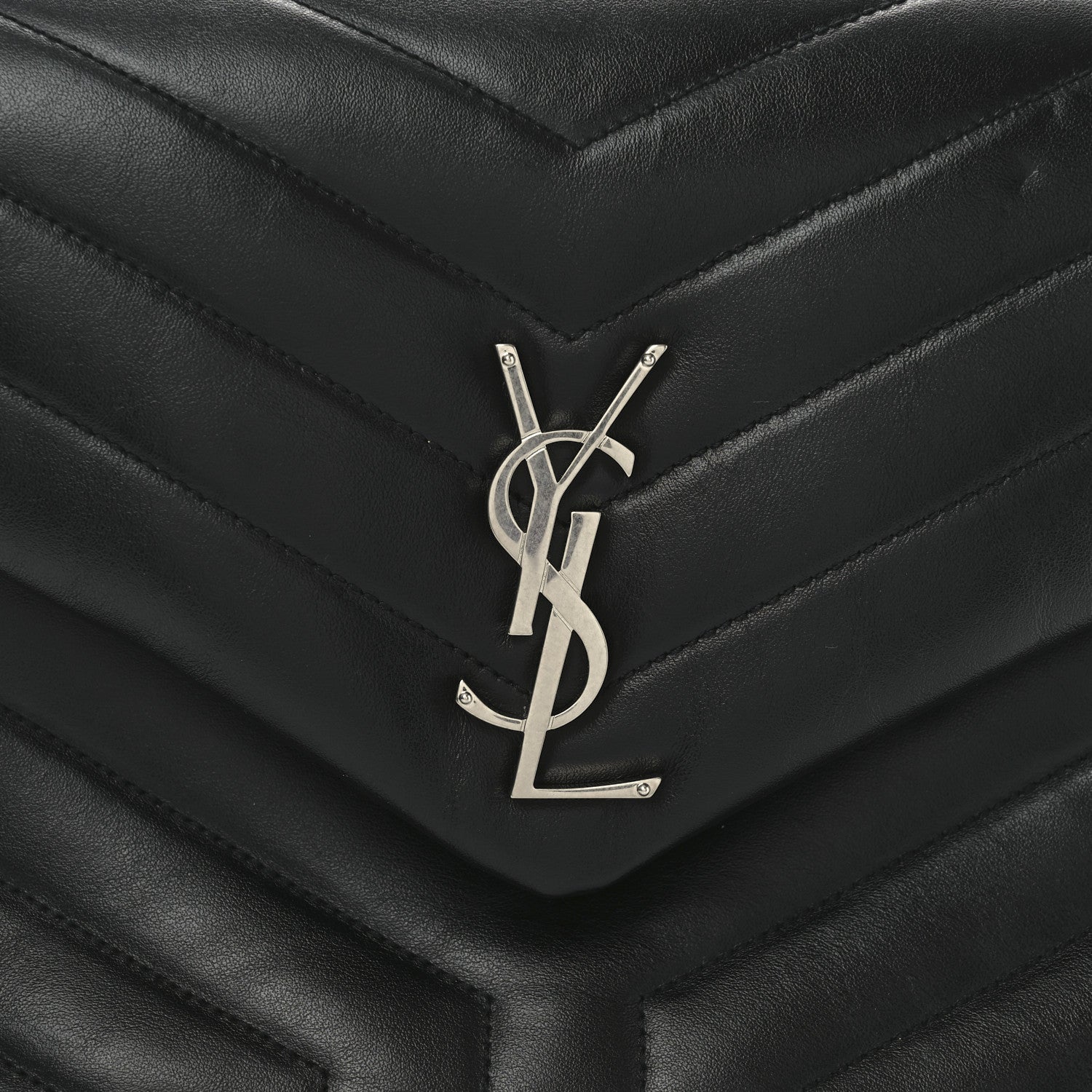 Saint Laurent Calfskin Y Quilted Monogram Medium Loulou Chain Satchel Black 8 of 10