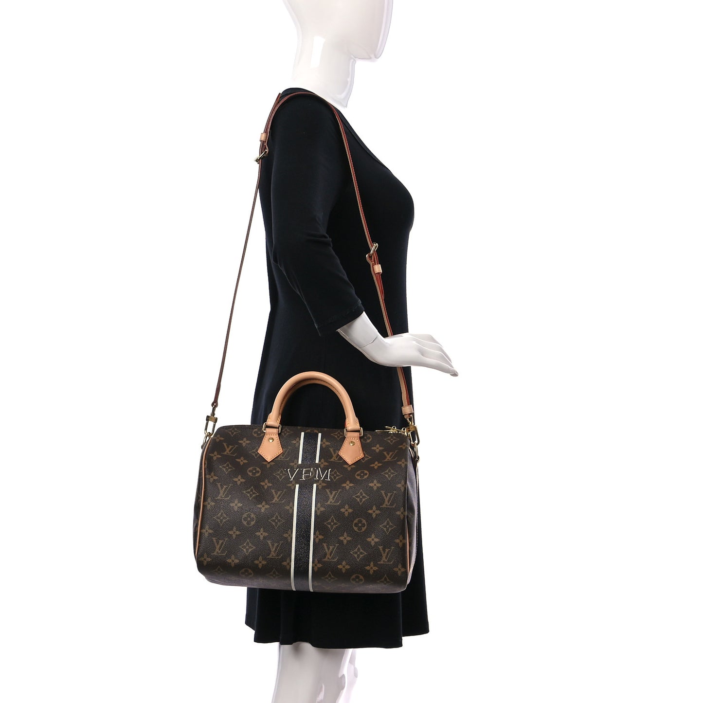 Monogram My LV Heritage Speedy Bandouliere 30 Black White Vert Clair