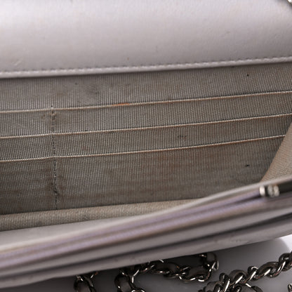Chanel Lambskin Quilted Wallet On Chain WOC Grey 14 of 19