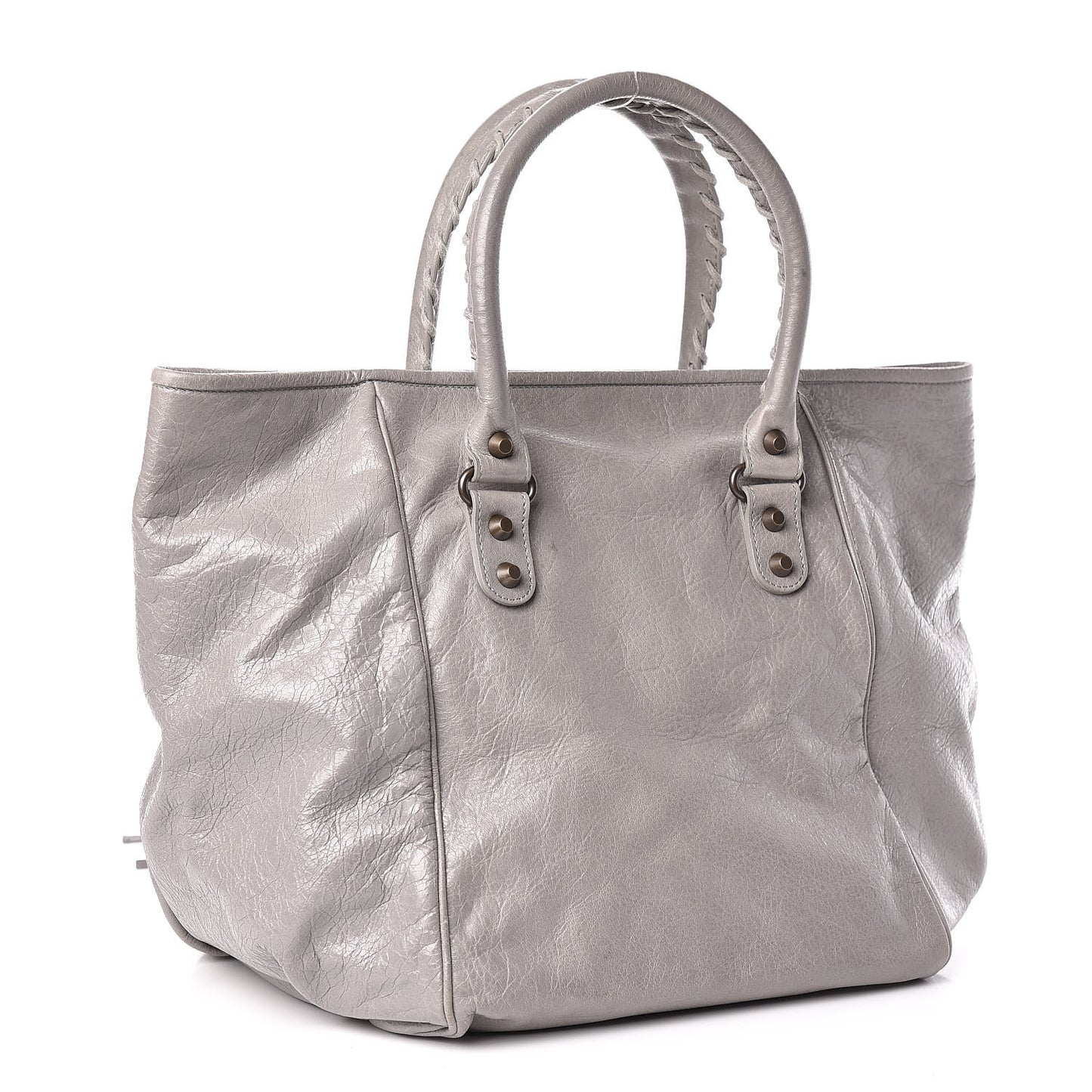 Agneau Classic Hardware S Sunday Tote Gris Pyrite