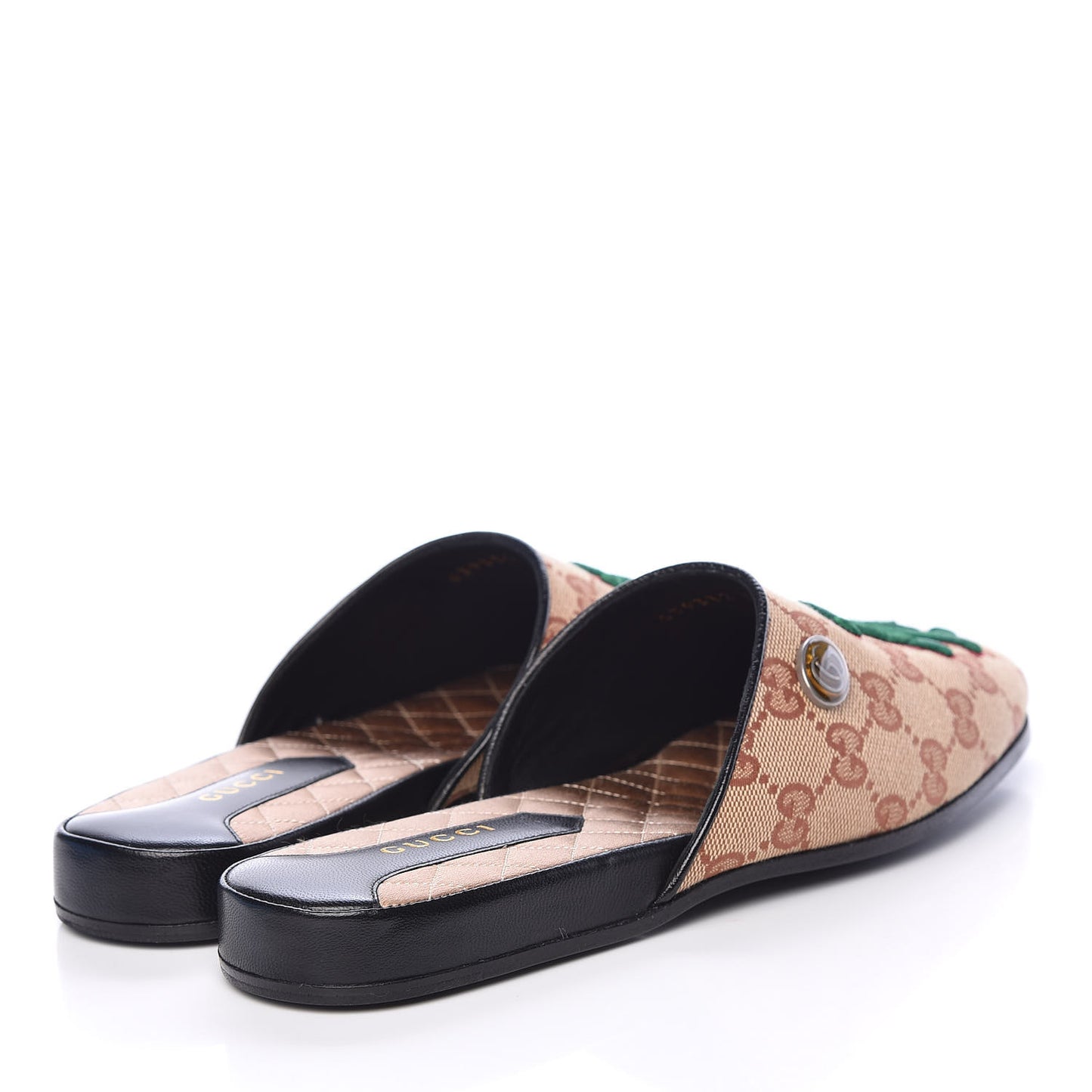 X MLB GG Monogram LA Dodgers Embroidered Womens GG Slippers 37 Beige Ruggine