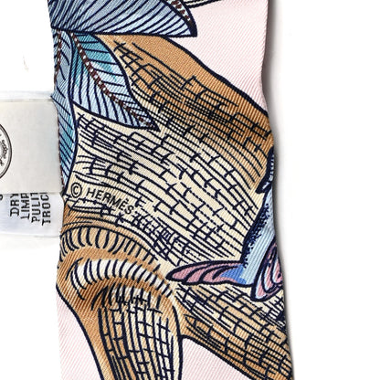 Hermes Silk Tree Of Song Twilly Rose Pale Turquoise 4 of 4