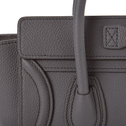 Celine Drummed Calfskin Nano Luggage Kohl 10 of 10