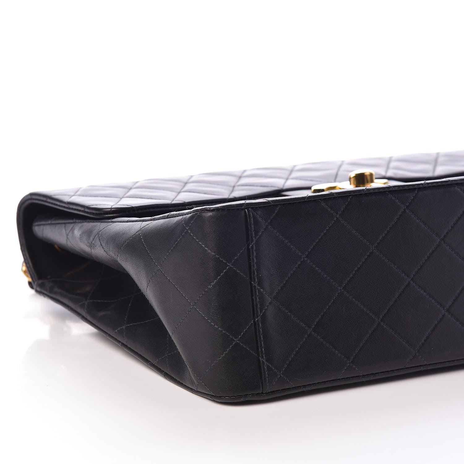 Chanel Lambskin Quilted XL Jumbo Single Flap Black 9 of 10