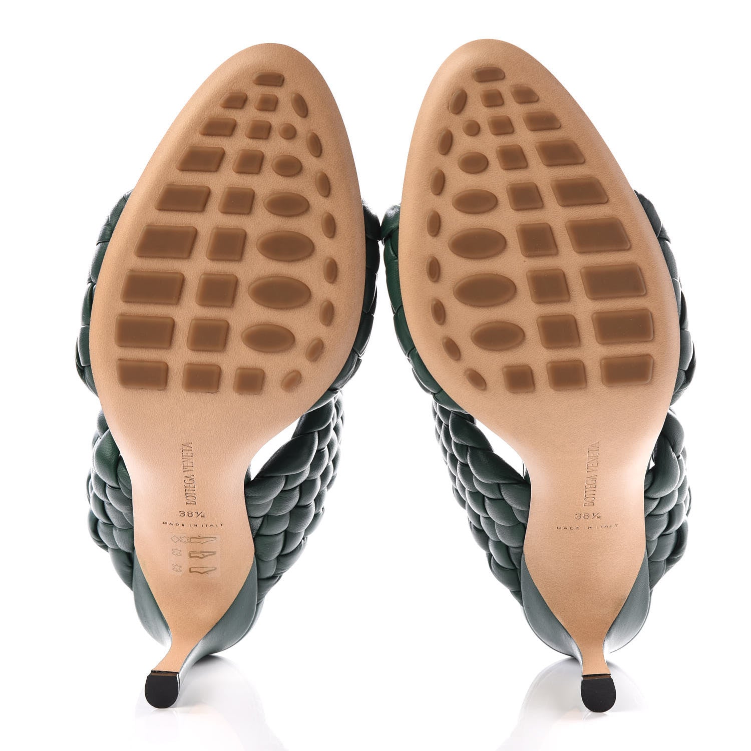 Bottega Veneta Nappa Twisted Padded Intrecciato Curve Slide Sandals 38.5 Vert Fonce 5 of 8