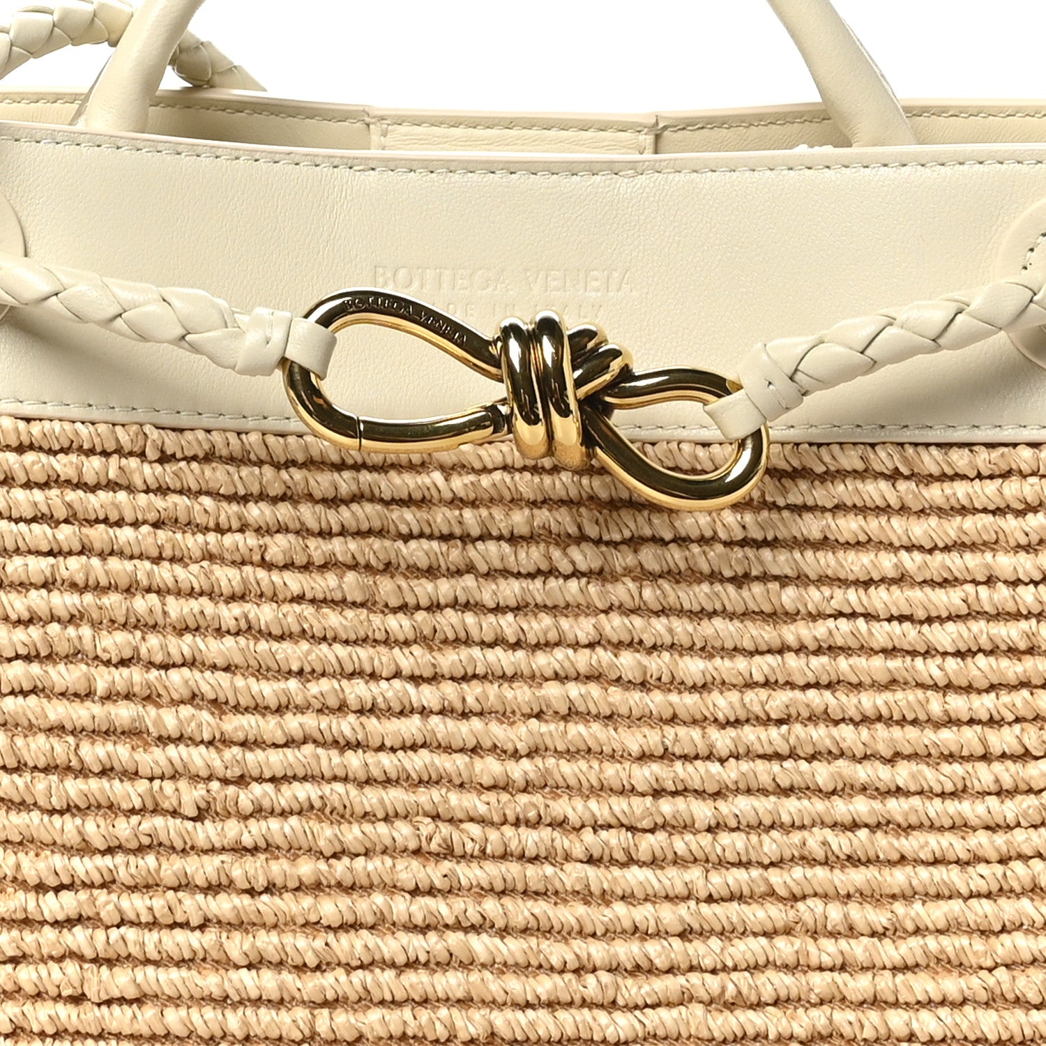 Bottega Veneta Raffia Lambskin Torchon Small Andiamo Shoulder Bag Sea Salt Natural 7 of 9