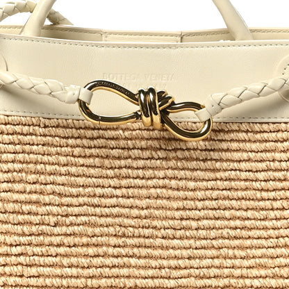 Bottega Veneta Raffia Lambskin Torchon Small Andiamo Shoulder Bag Sea Salt Natural 7 of 9